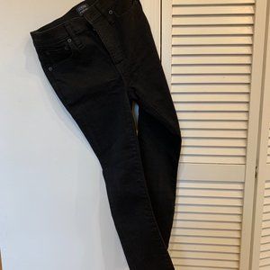 J. Crew petite 9" high-rise black skinny jeans in black denim